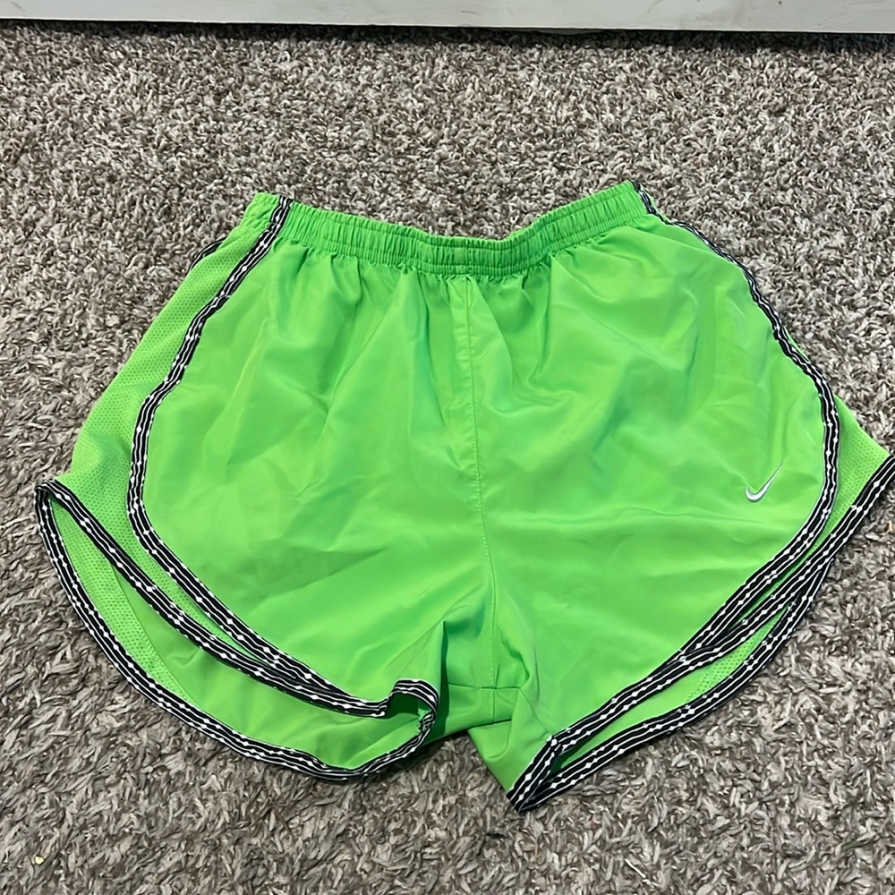 Nike tempos in lime green with zebra trim size S